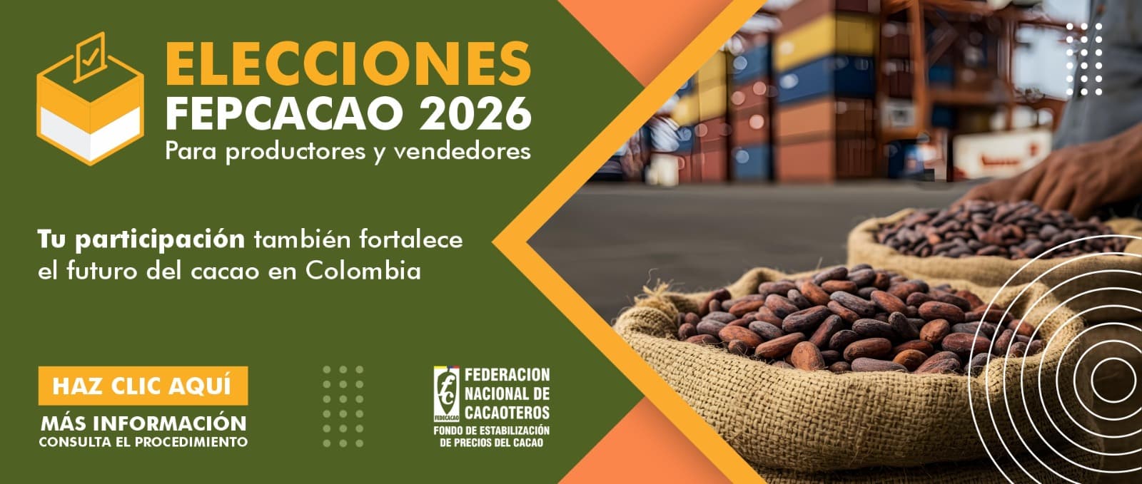 ¡Productores y vendedores de cacao, su participación es importante en el proceso electoral de FEPCACAO!
